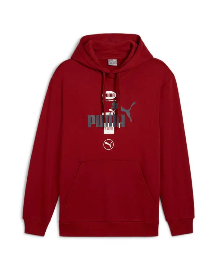 Puma Męska Bluza Power Graphic Hoodie Fl 68174113 Czerwony | Sklep Monotox