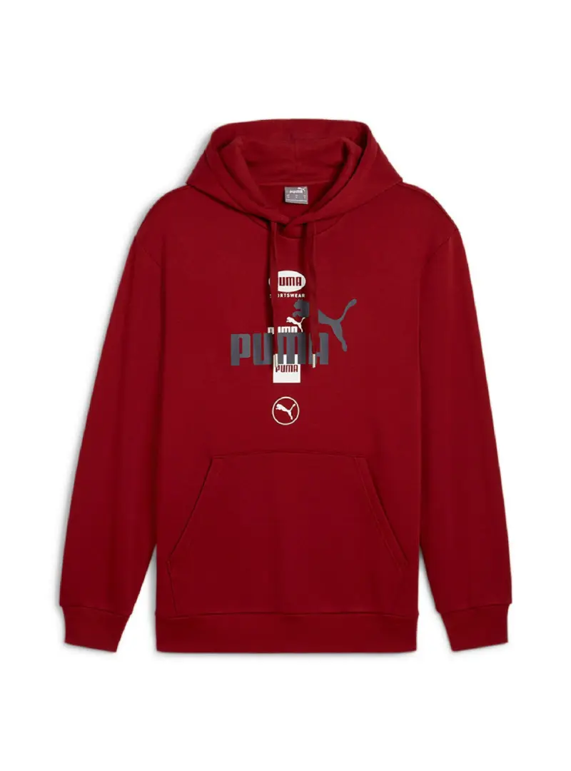 Puma Męska Bluza Power Graphic Hoodie Fl 68174113 Czerwony | Sklep Monotox