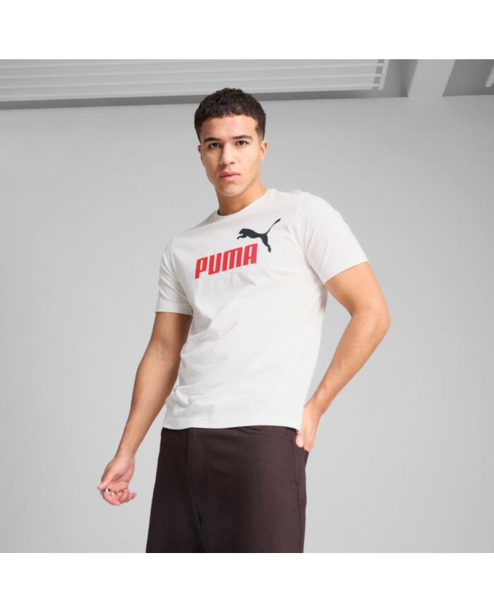 Puma Męski T-shirt Ess 2 Color No.1 Logo Tee 68470802 Biały | Sklep Monotox
