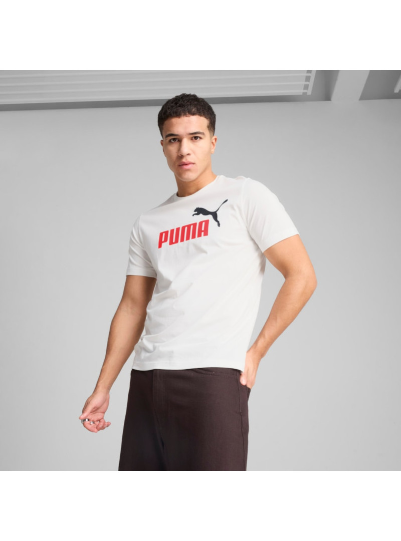 Puma Męski T-shirt Ess 2 Color No.1 Logo Tee 68470802 Biały | Sklep Monotox