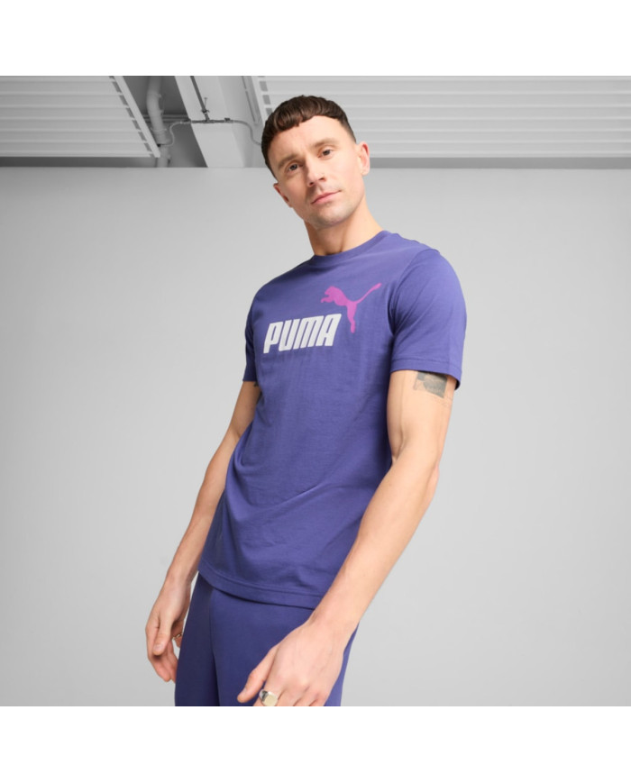 Puma Męski T-shirt Ess 2 Color No.1 Logo Tee 68470846 Fioletowy | Sklep Monotox