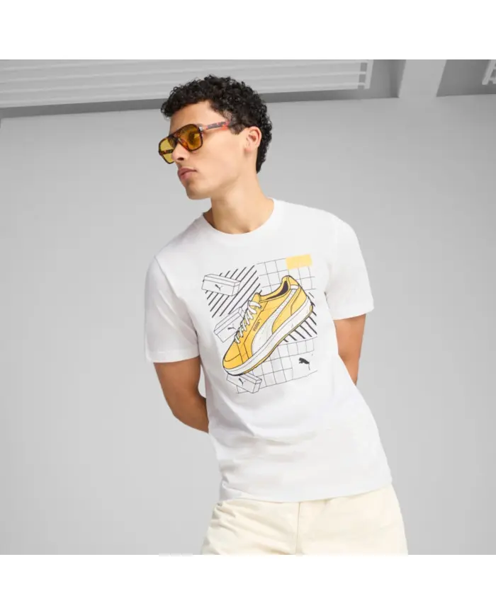 Puma Męski T-shirt Graphics Sneaker Tee Puma Whit 68483002 Biały | Sklep Monotox