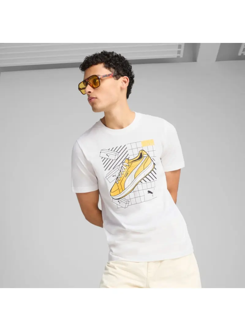 Puma Męski T-shirt Graphics Sneaker Tee Puma Whit 68483002 Biały | Sklep Monotox