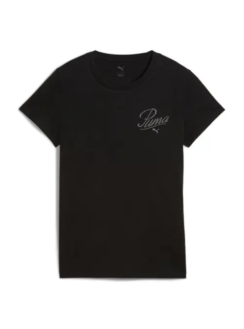 Puma Damski T-shirt Ess Script Tee Puma 68498201 Czarny | Sklep Monotox