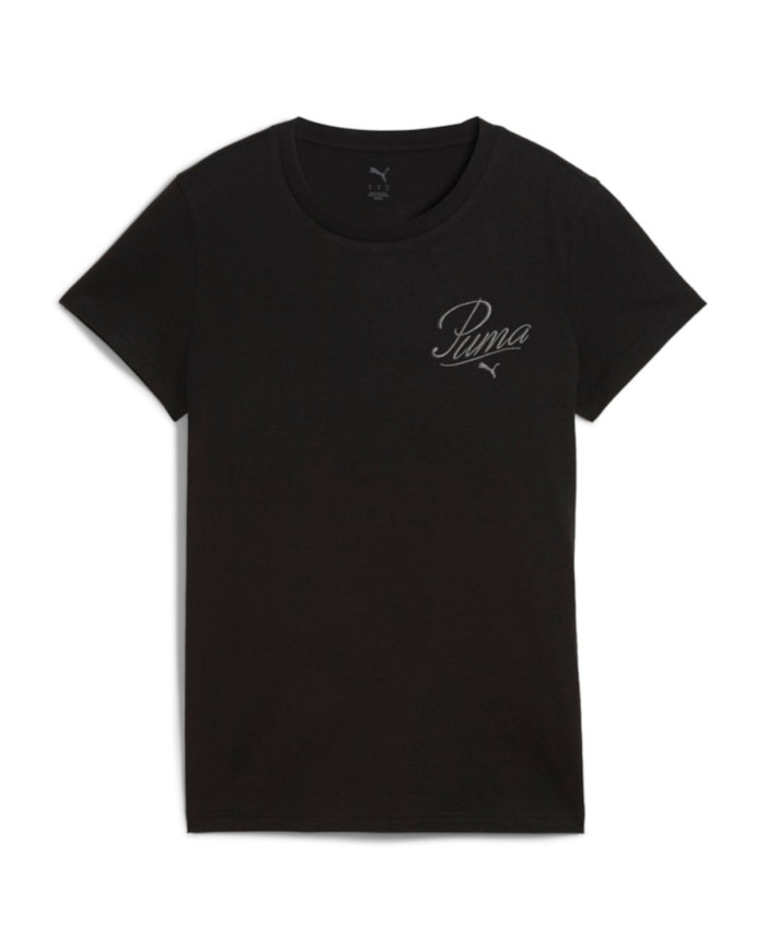 Puma Damski T-shirt Ess Script Tee Puma 68498201 Czarny | Sklep Monotox
