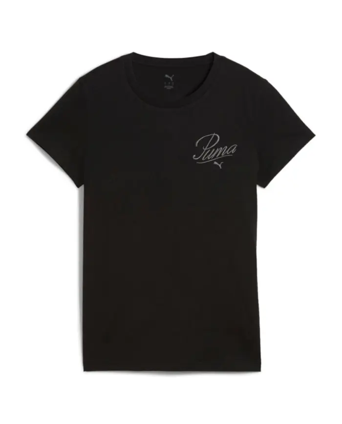 Puma Damski T-shirt Ess Script Tee Puma 68498201 Czarny | Sklep Monotox