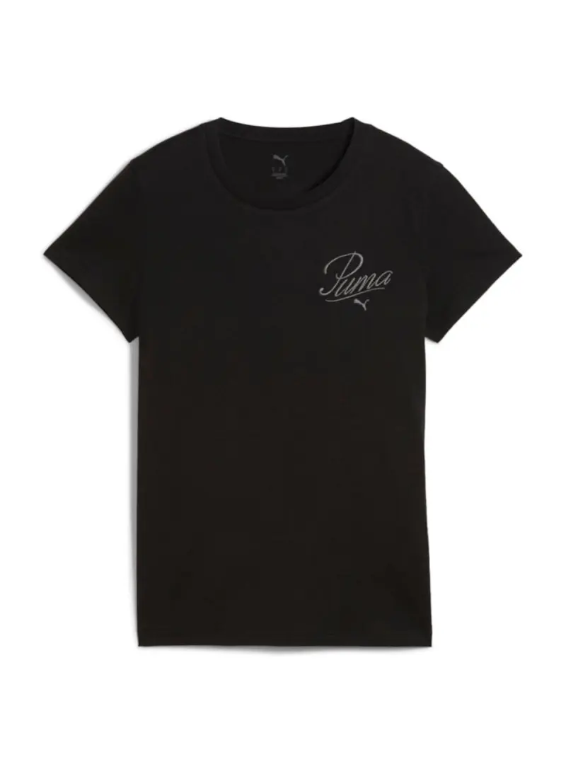Puma Damski T-shirt Ess Script Tee Puma 68498201 Czarny | Sklep Monotox