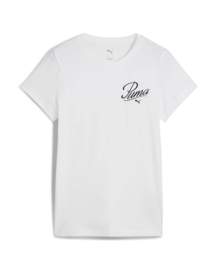 Puma Damski T-shirt Ess Script Tee Puma 68498202 Biały | Sklep Monotox
