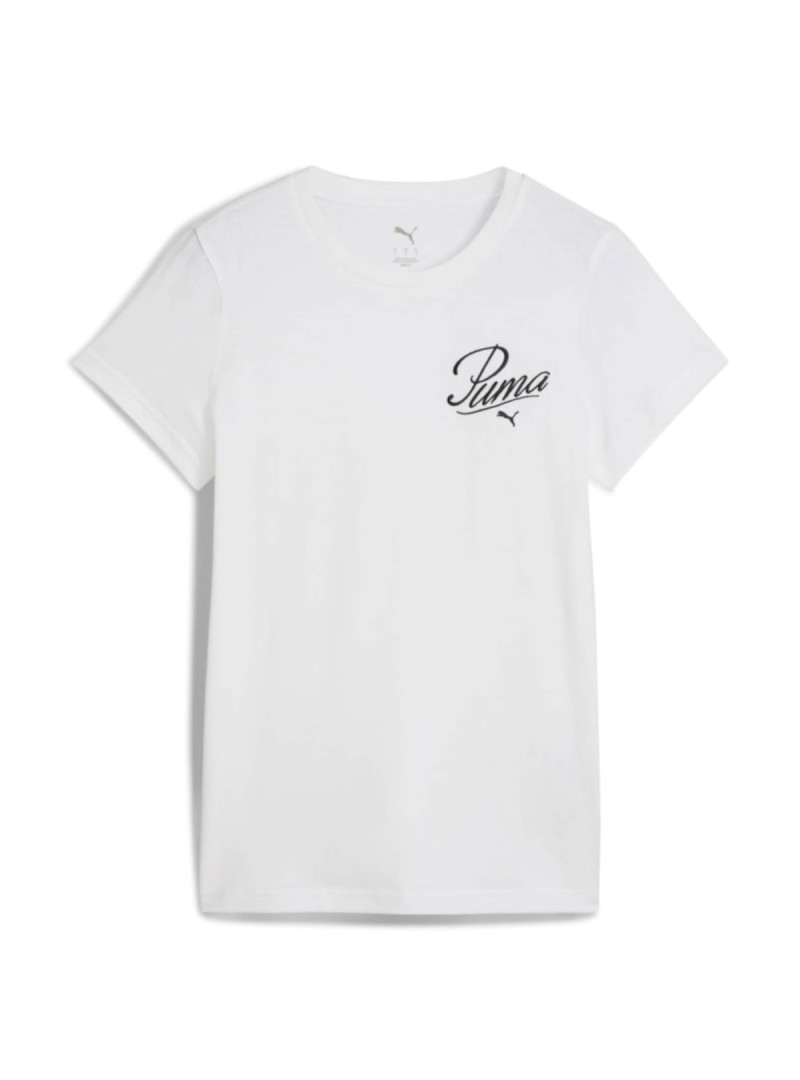 Puma Damski T-shirt Ess Script Tee Puma 68498202 Biały | Sklep Monotox