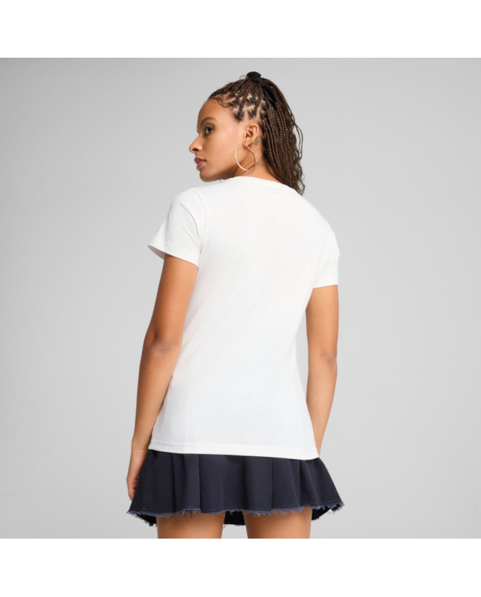 Puma Damski T-shirt Ess Script Tee Puma 68498202 Biały | Sklep Monotox