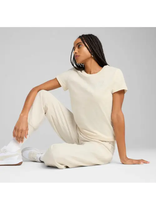 Puma Damski T-shirt Ess Script Tee Alpine Snow 68498287 Beżowy | Sklep Monotox
