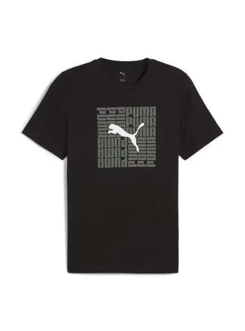 Puma Męski T-shirt Graphic Box Tee 68803101 Czarny | Sklep Monotox