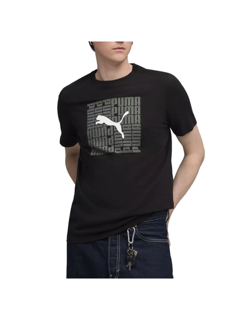 Puma Męski T-shirt Graphic Box Tee 68803101 Czarny | Sklep Monotox