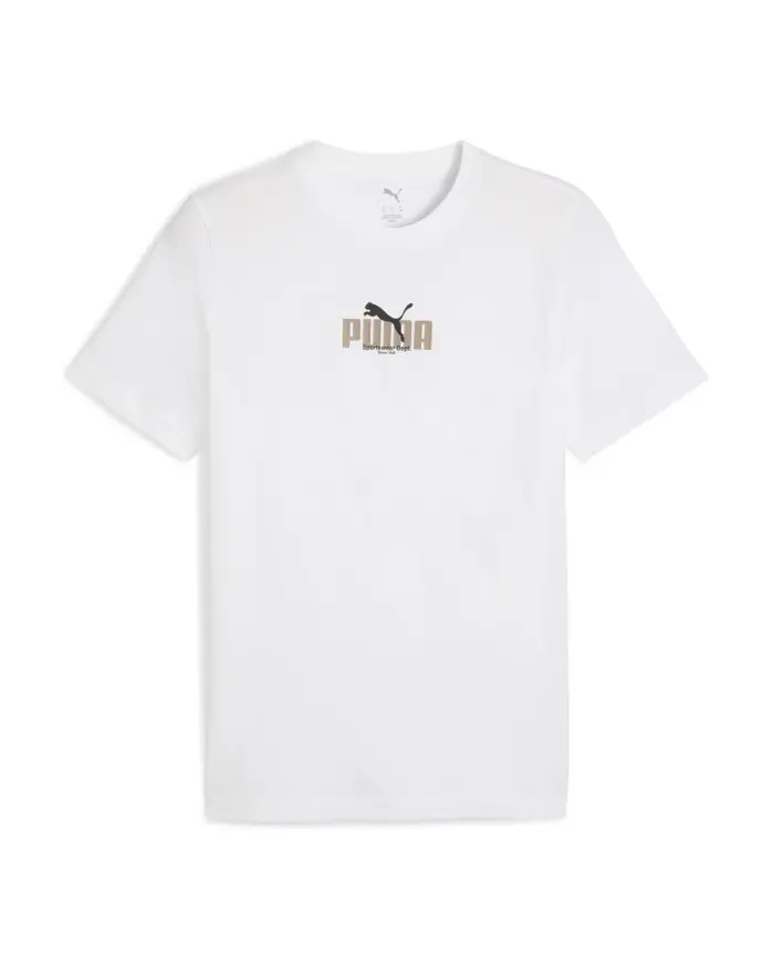 Puma Męski T-shirt Graphic Puma Wording Tee 68803202 Biały | Sklep Monotox