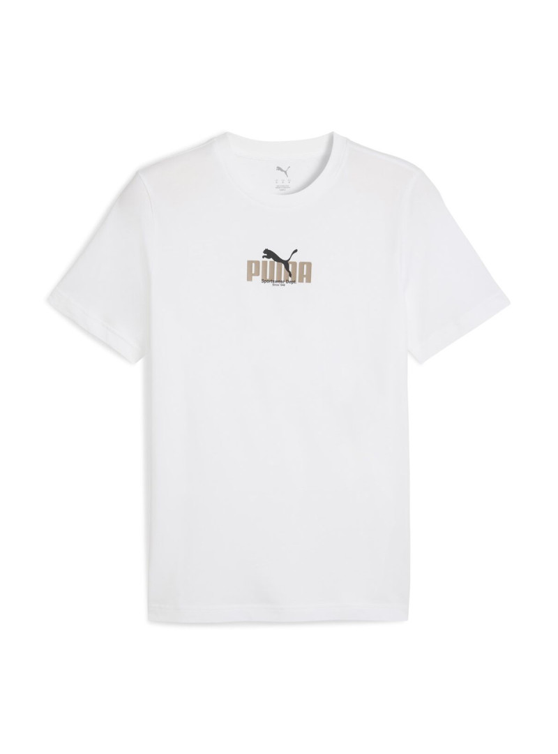 Puma Męski T-shirt Graphic Puma Wording Tee 68803202 Biały | Sklep Monotox