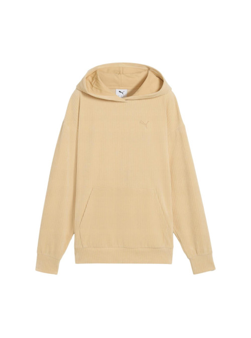 Puma Damska Bluza Ess Elevated Comfort Velour Rib Hoodie 68810783 Beżowy | Sklep Monotox