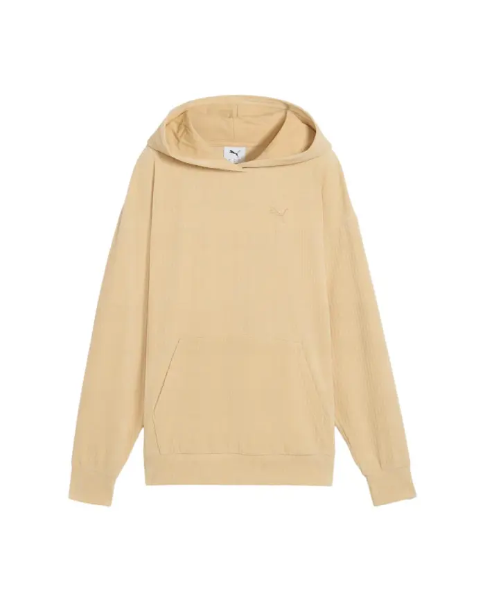 Puma Damska Bluza Ess Elevated Comfort Velour Rib Hoodie 68810783 Beżowy | Sklep Monotox