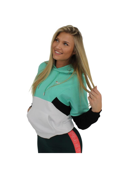 Fila Damska Bluza Amya Cropped Hoody 688483B121 Turkusowy | Sklep Monotox