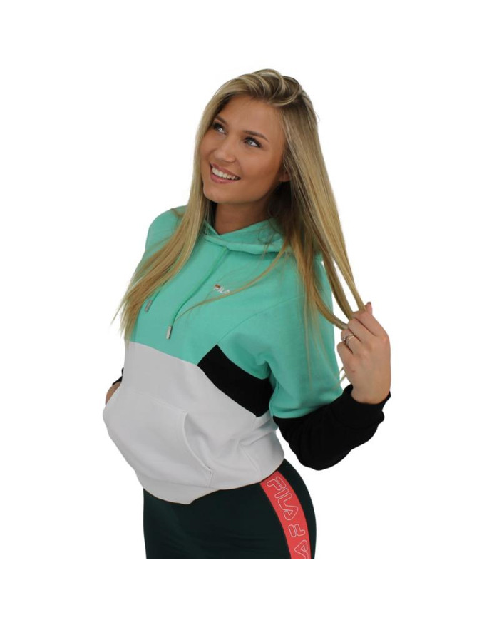 Fila Damska Bluza Amya Cropped Hoody 688483B121 Turkusowy | Sklep Monotox