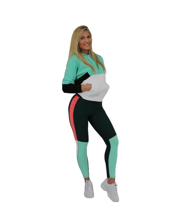 Fila Damska Bluza Amya Cropped Hoody 688483B121 Turkusowy | Sklep Monotox