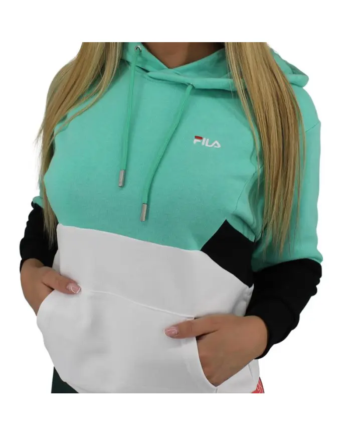 Fila Damska Bluza Amya Cropped Hoody 688483B121 Turkusowy | Sklep Monotox