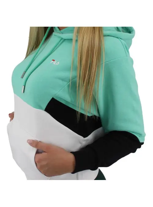 Fila Damska Bluza Amya Cropped Hoody 688483B121 Turkusowy | Sklep Monotox
