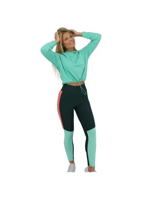 Fila Damska Bluza Elaxi Cropped Hoody W 688570B036 Turkusowy | Sklep Monotox