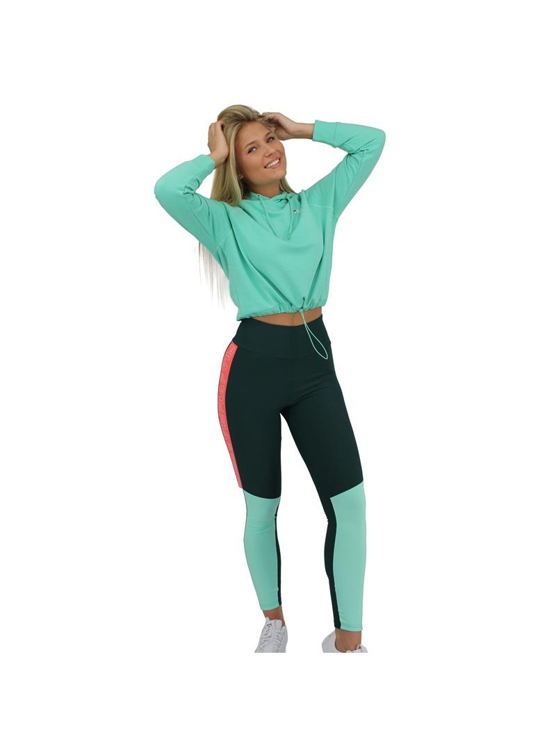 Fila Damska Bluza Elaxi Cropped Hoody W 688570B036 Turkusowy | Sklep Monotox