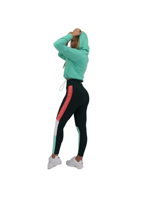 Fila Damska Bluza Elaxi Cropped Hoody W 688570B036 Turkusowy | Sklep Monotox