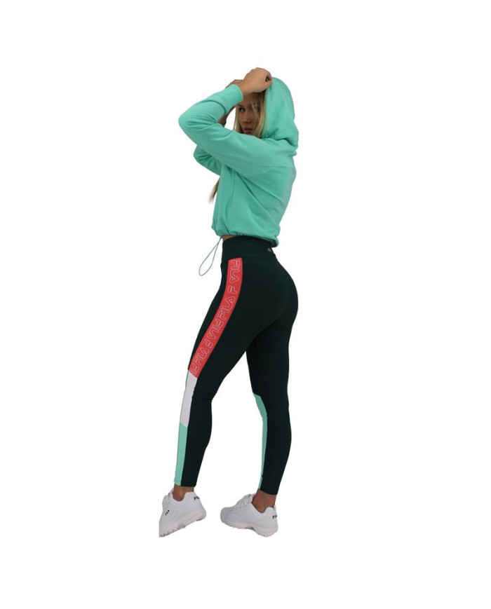 Fila Damska Bluza Elaxi Cropped Hoody W 688570B036 Turkusowy | Sklep Monotox