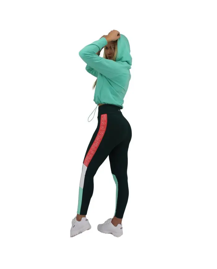 Fila Damska Bluza Elaxi Cropped Hoody W 688570B036 Turkusowy | Sklep Monotox