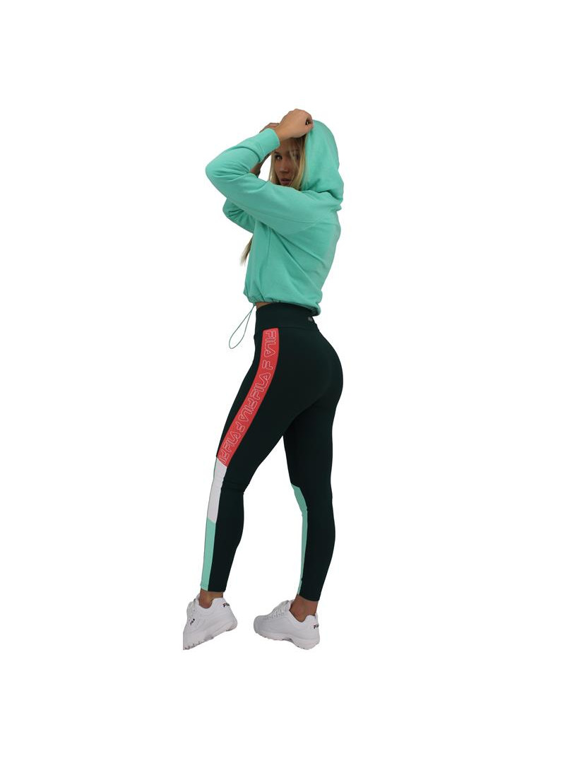 Fila Damska Bluza Elaxi Cropped Hoody W 688570B036 Turkusowy | Sklep Monotox