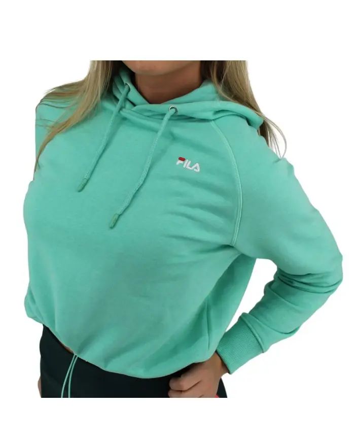 Fila Damska Bluza Elaxi Cropped Hoody W 688570B036 Turkusowy | Sklep Monotox