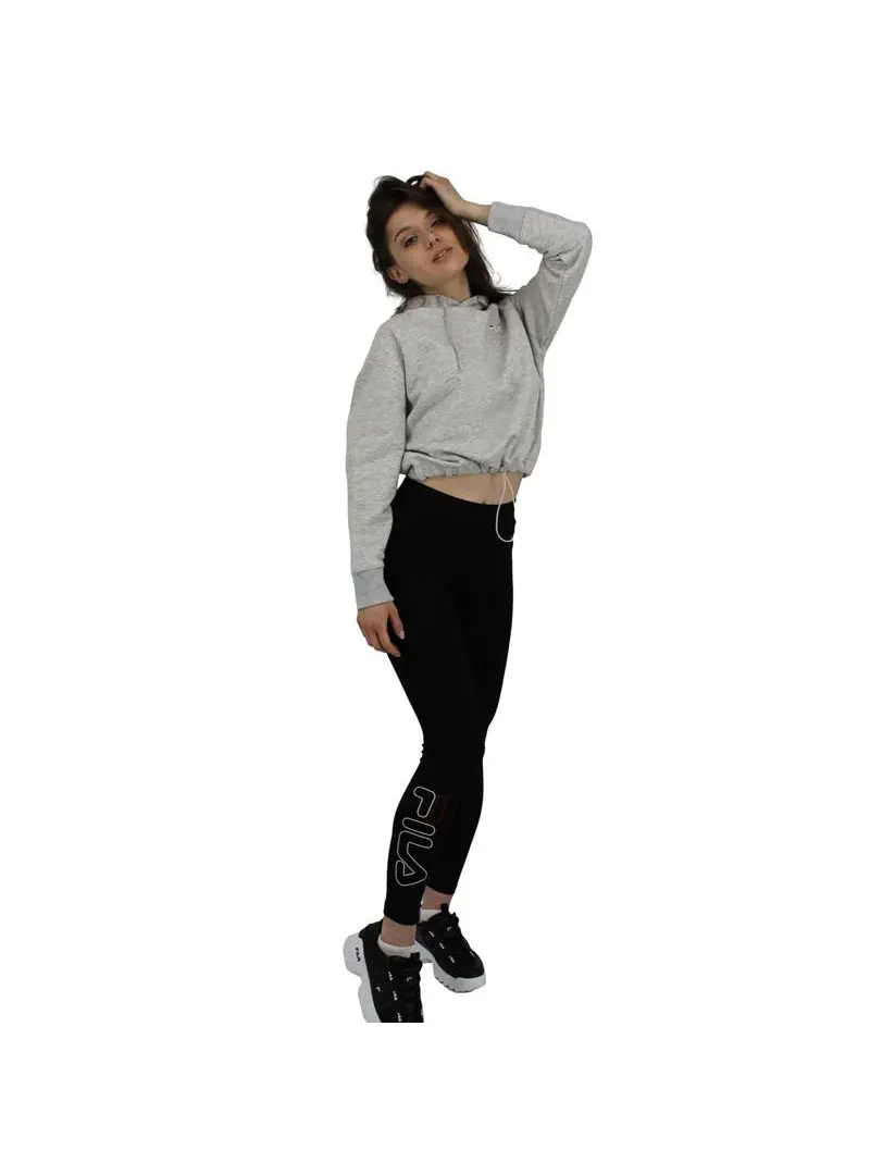 Fila Damska Bluza Elaxi Cropped Hoody W 688570B13 Szary | Sklep Monotox