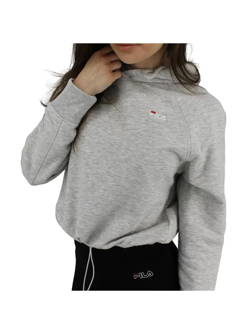 Fila Damska Bluza Elaxi Cropped Hoody W 688570B13 Szary | Sklep Monotox