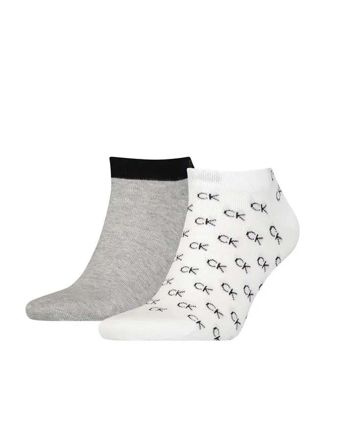 Calvin Klein Męskie Skarpety Ck Men Sneaker 2p All Over Log 701218715004 Biały | Sklep Monotox