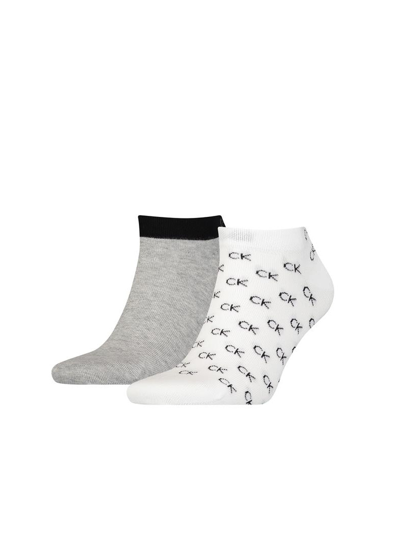 Calvin Klein Męskie Skarpety Ck Men Sneaker 2p All Over Log 701218715004 Biały | Sklep Monotox
