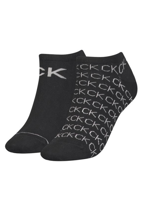 Calvin Klein Damskie Skarpety Ck Women Sneaker 2p All Over L 701218779001 Czarny | Sklep Monotox