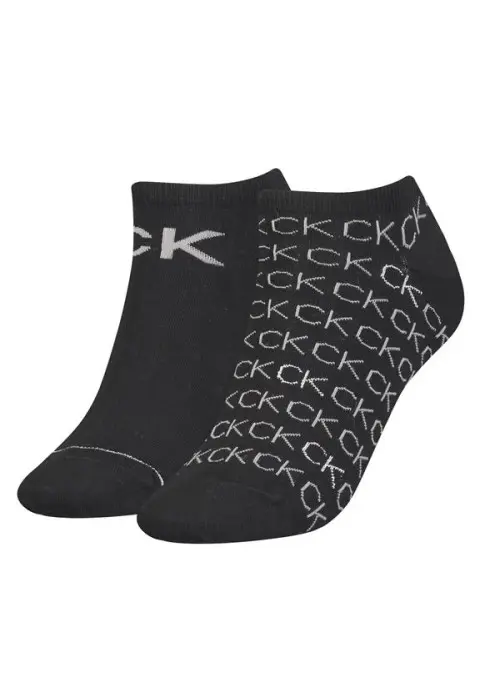 Calvin Klein Damskie Skarpety Ck Women Sneaker 2p All Over L 701218779001 Czarny | Sklep Monotox