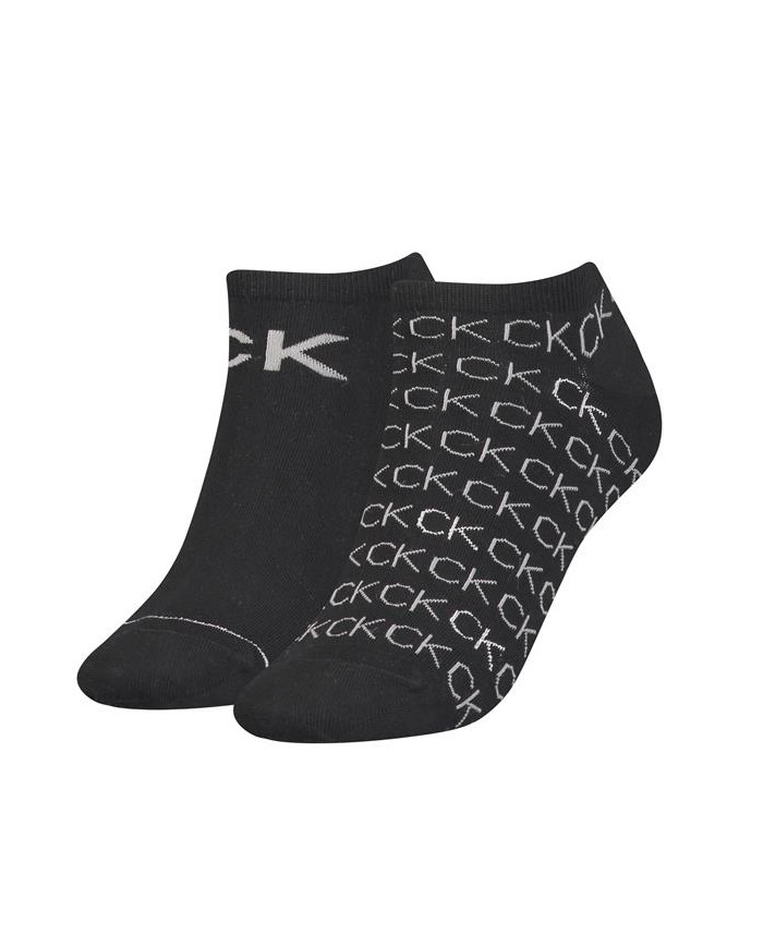 Calvin Klein Damskie Skarpety Ck Women Sneaker 2p All Over L 701218779001 Czarny | Sklep Monotox