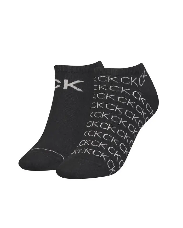 Calvin Klein Damskie Skarpety Ck Women Sneaker 2p All Over L 701218779001 Czarny | Sklep Monotox