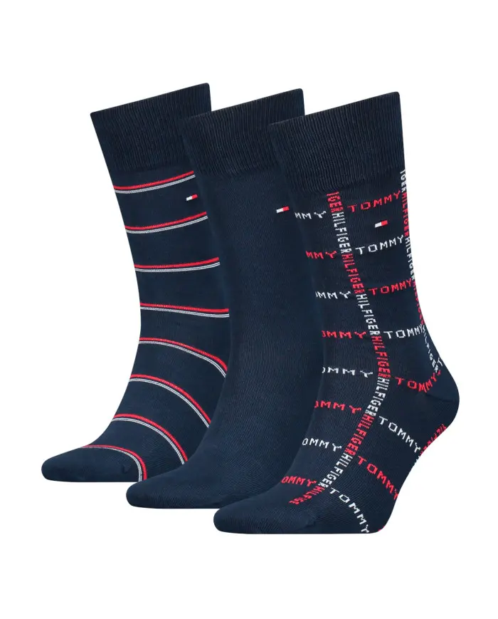 Tommy Hilfiger Męskie Skarpety Th Men Sock 3p Giftbox Grid St 701224445001 Granatowy | Sklep Monotox