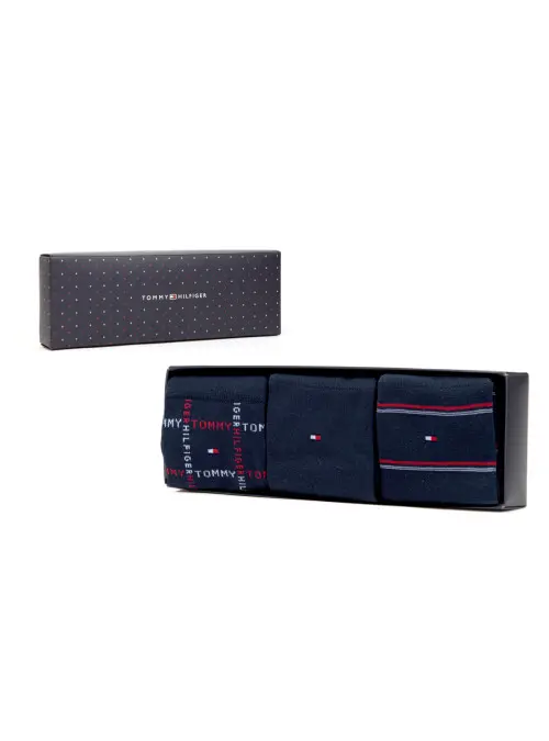 Tommy Hilfiger Męskie Skarpety Th Men Sock 3p Giftbox Grid St 701224445001 Granatowy | Sklep Monotox