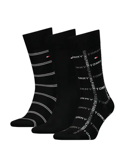 Tommy Hilfiger Męskie Skarpety Th Men Sock 3p Giftbox Grid St 701224445002 Czarny | Sklep Monotox