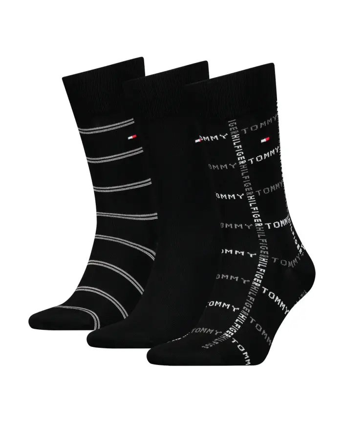 Tommy Hilfiger Męskie Skarpety Th Men Sock 3p Giftbox Grid St 701224445002 Czarny | Sklep Monotox