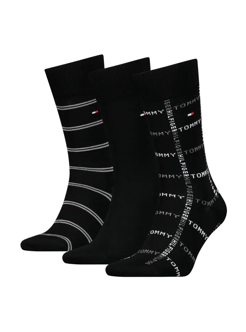 Tommy Hilfiger Męskie Skarpety Th Men Sock 3p Giftbox Grid St 701224445002 Czarny | Sklep Monotox