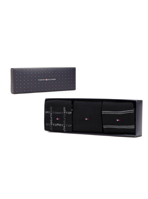Tommy Hilfiger Męskie Skarpety Th Men Sock 3p Giftbox Grid St 701224445002 Czarny | Sklep Monotox