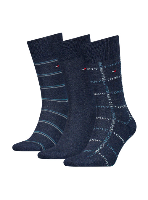 Tommy Hilfiger Męskie Skarpety Th Men Sock 3p Giftbox Grid St 701224445003 Niebieski | Sklep Monotox