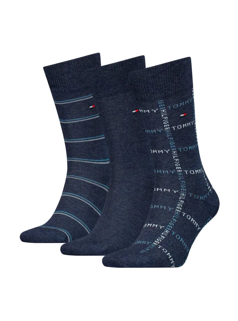 Tommy Hilfiger Męskie Skarpety Th Men Sock 3p Giftbox Grid St 701224445003 Niebieski | Sklep Monotox