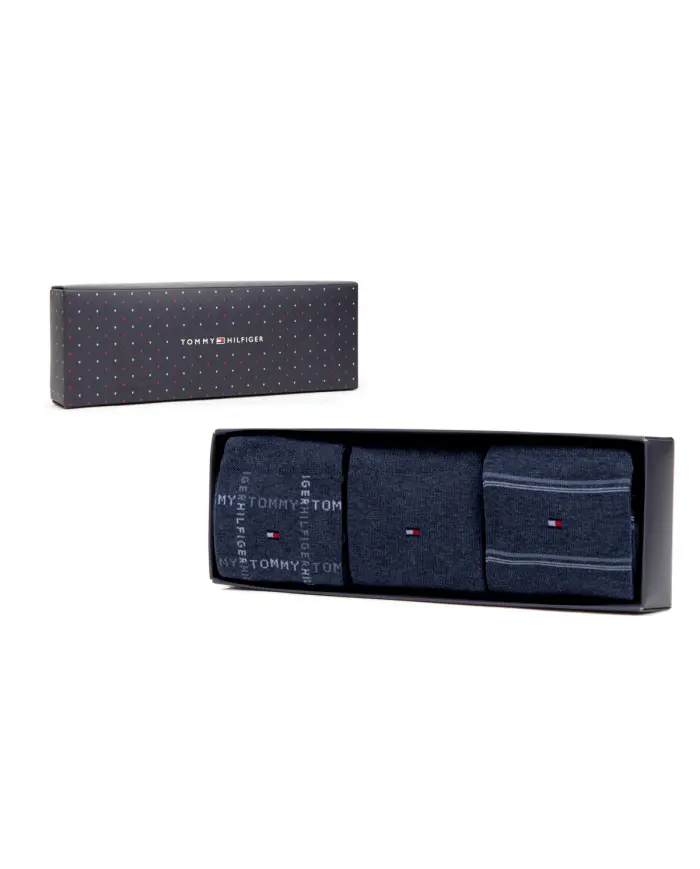 Tommy Hilfiger Męskie Skarpety Th Men Sock 3p Giftbox Grid St 701224445003 Niebieski | Sklep Monotox